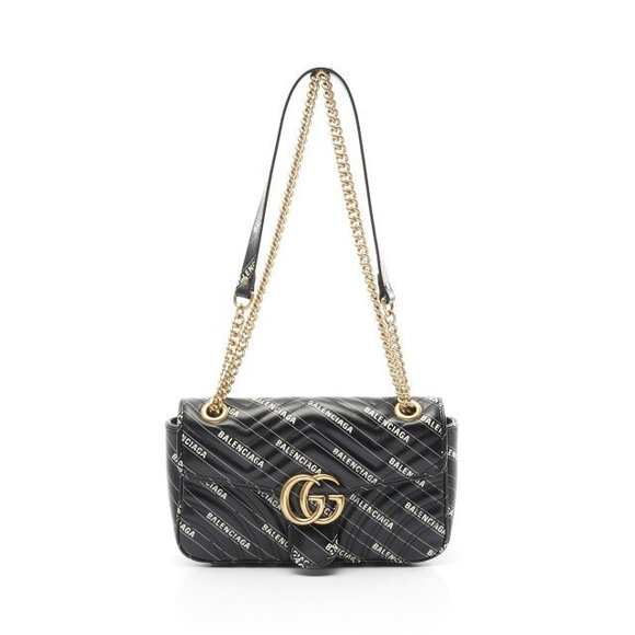 Gucci Handbags - Gucci Balenciaga Hacker Project GG Marmont Quilted Shoulder Bag Black
